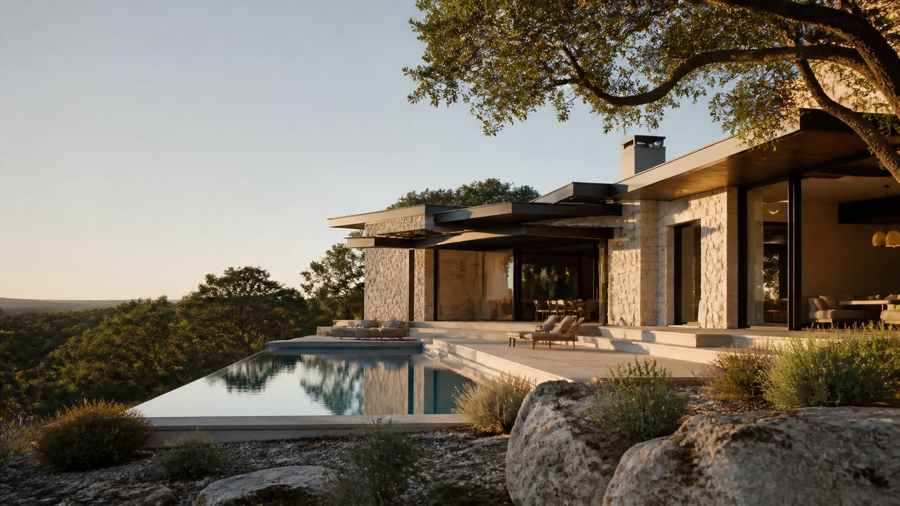 Luxury limestone home overlooking the Hill Country in Austin, Texas