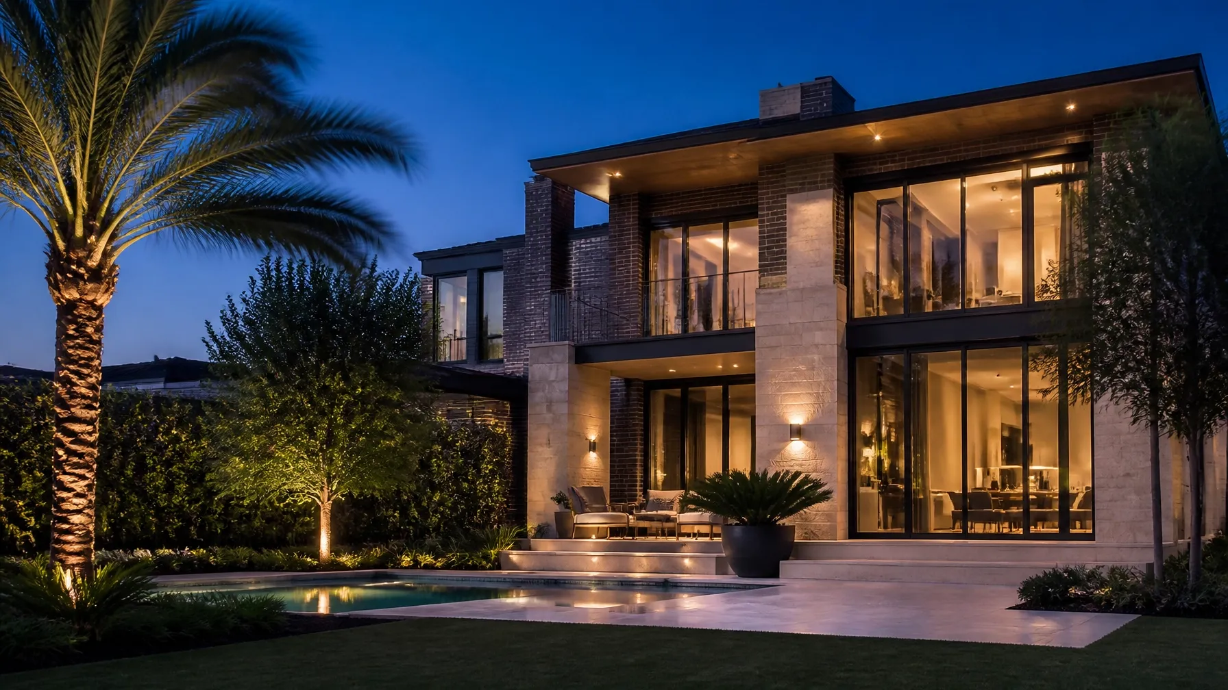 Luxury modern estate representing a Houston home